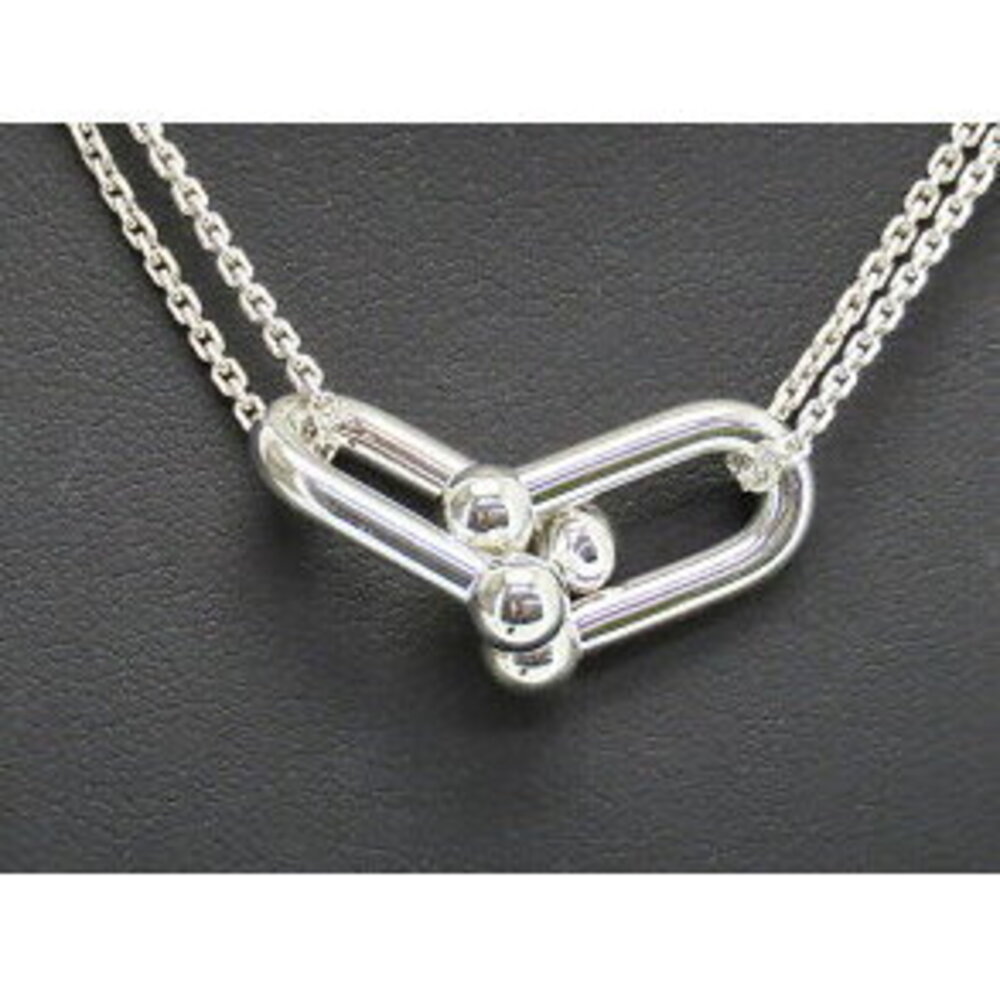 Tiffany Co Double Link Necklace Sterling Silver Newly Polished